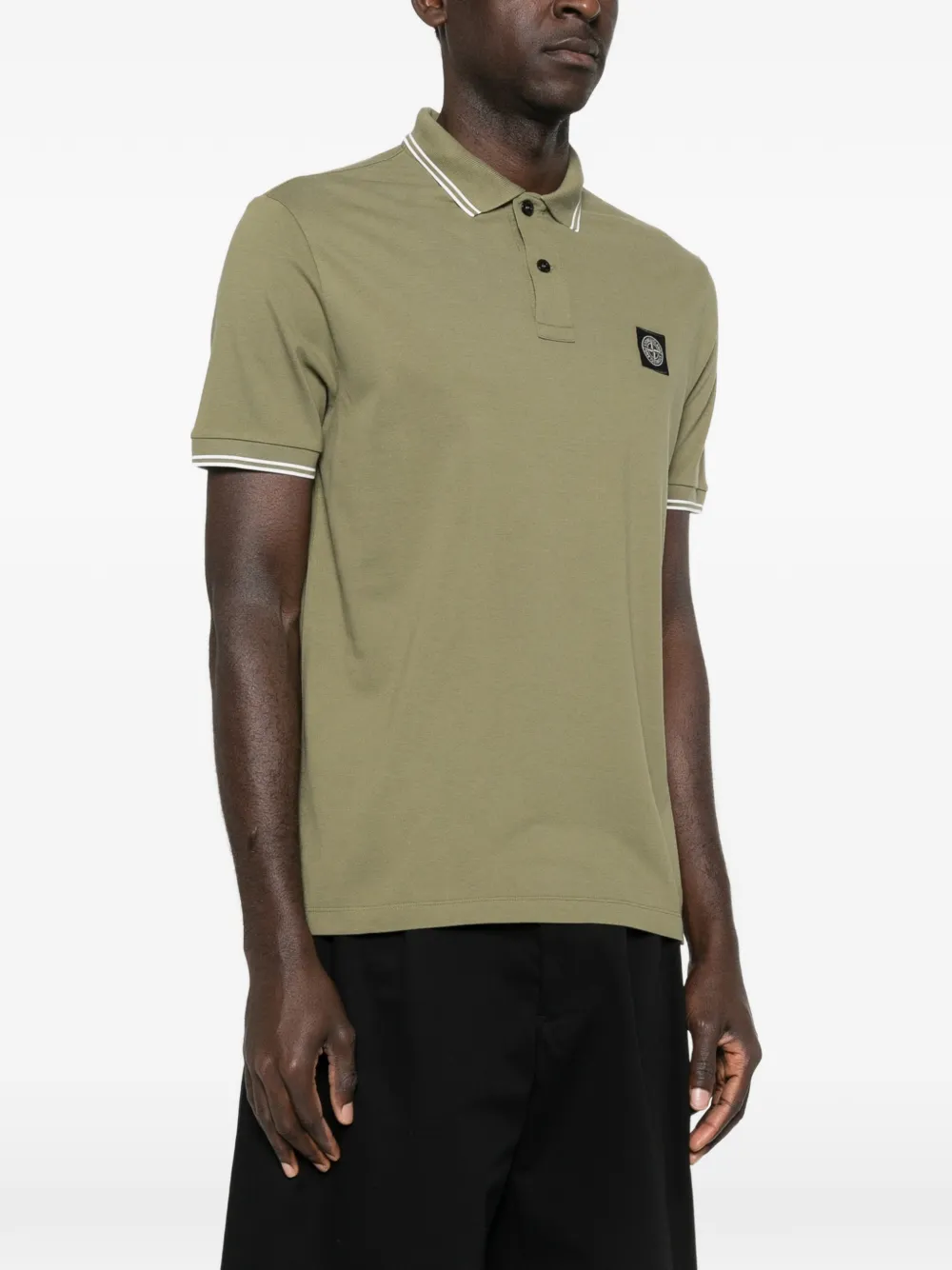 Поло с полосатыми вставками Stone Island, зеленый — фото 3