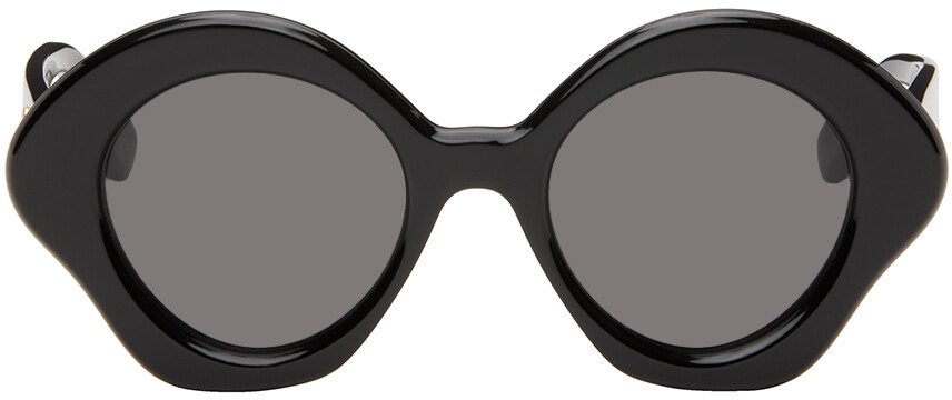 

Черные солнцезащитные очки с бантом Loewe, цвет Shiny black/Smoke