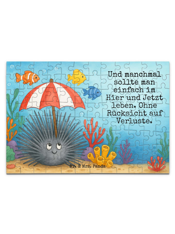 

Mr. & Mrs. Panda Дизайн пазла с морским ежом и надписью белым цветом