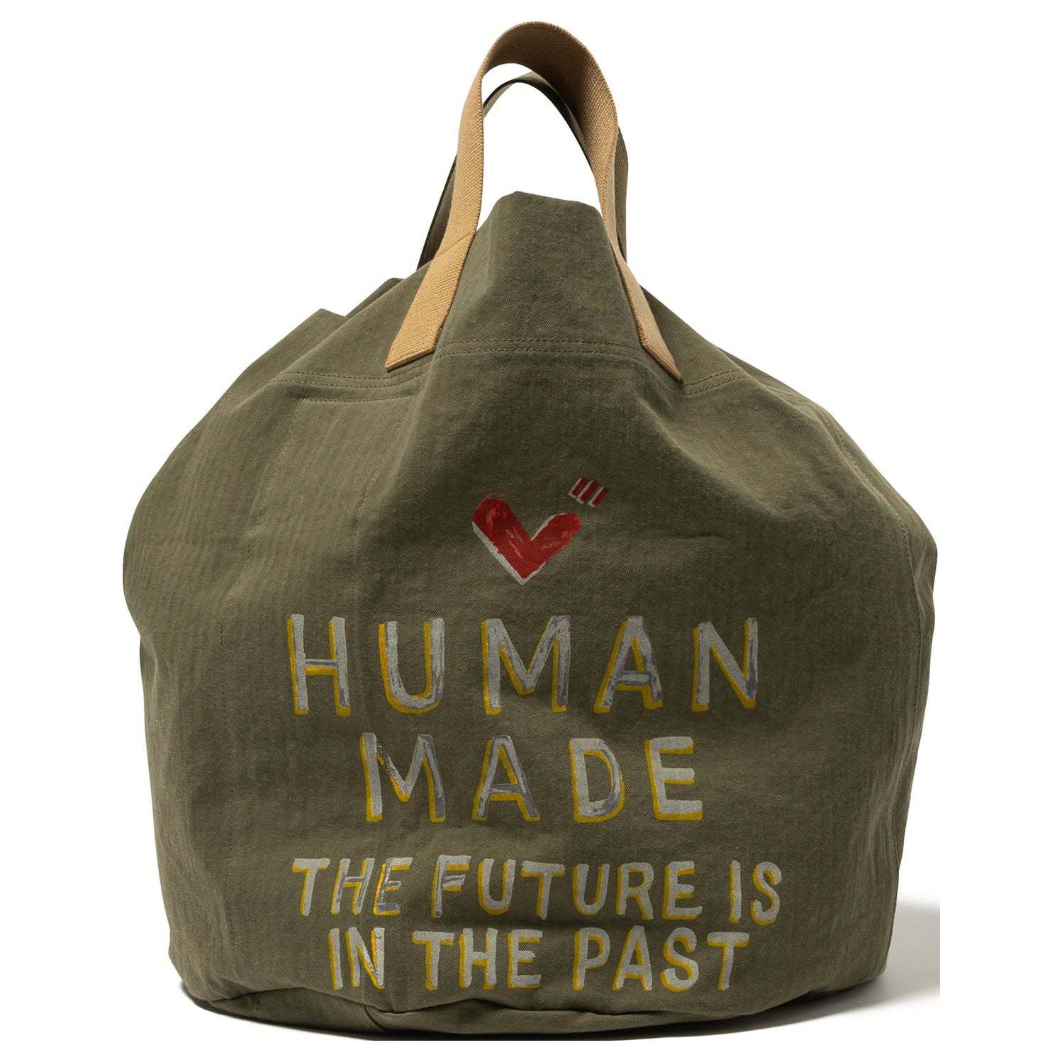 

HUMAN MADE Сумка-шопер с принтом слогана, Army Green