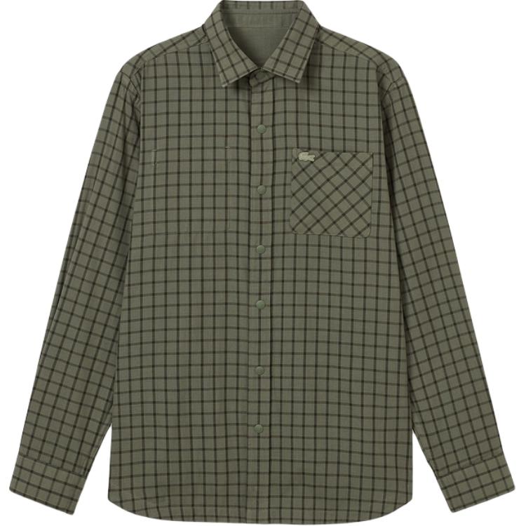 Мужская рубашка LACOSTE, хаки зеленый — фото 3