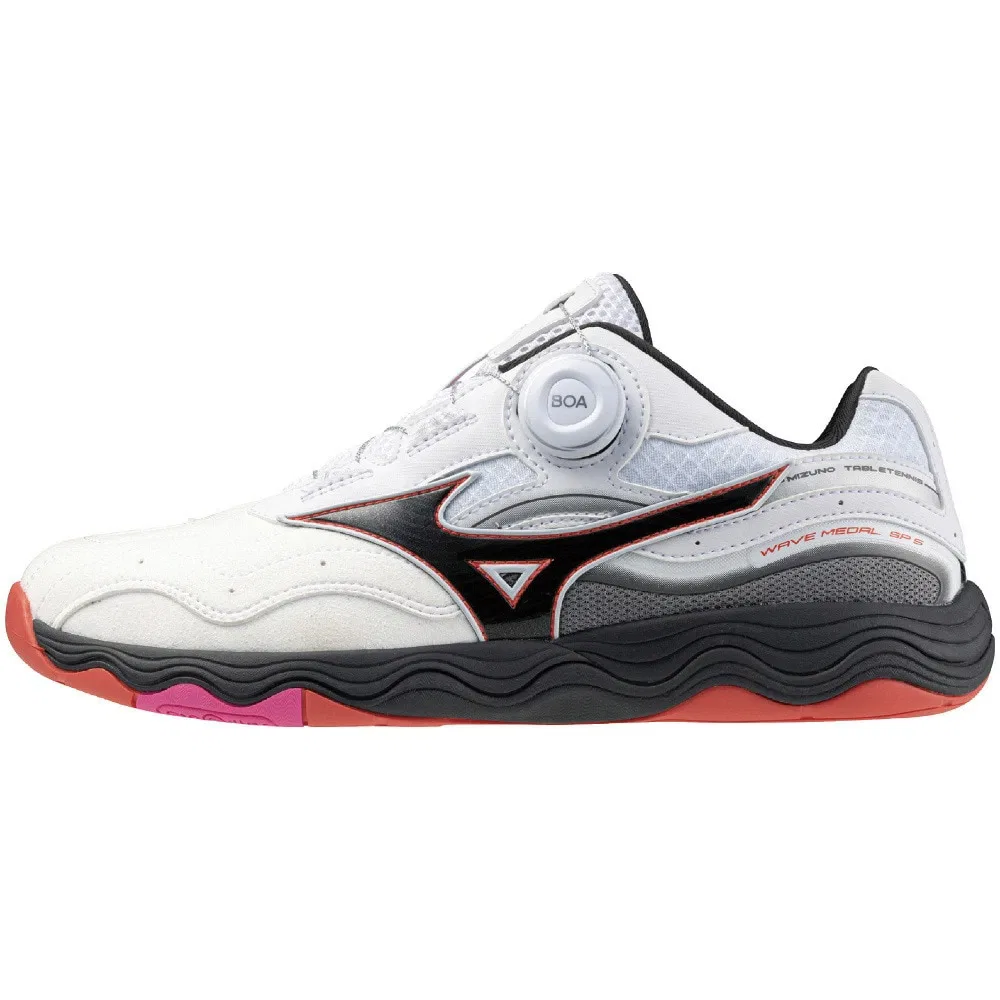 Унисекс кроссовки для настольного тенниса «Wave Medal SP5» с системой BOA от Mizuno, White X Black — фото 2