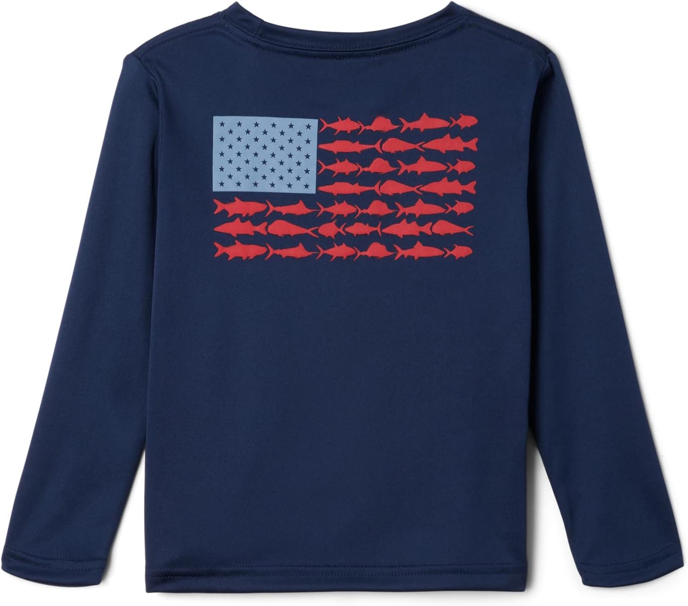 Футболка с длинным рукавом для мальчиков Columbia Terminal Tackle, Collegiate Navy/Red Spark — фото 3