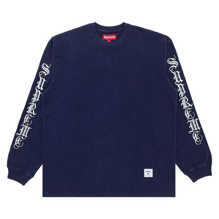 

Топ Supreme Old English Long-Sleeve Top Navy, синий