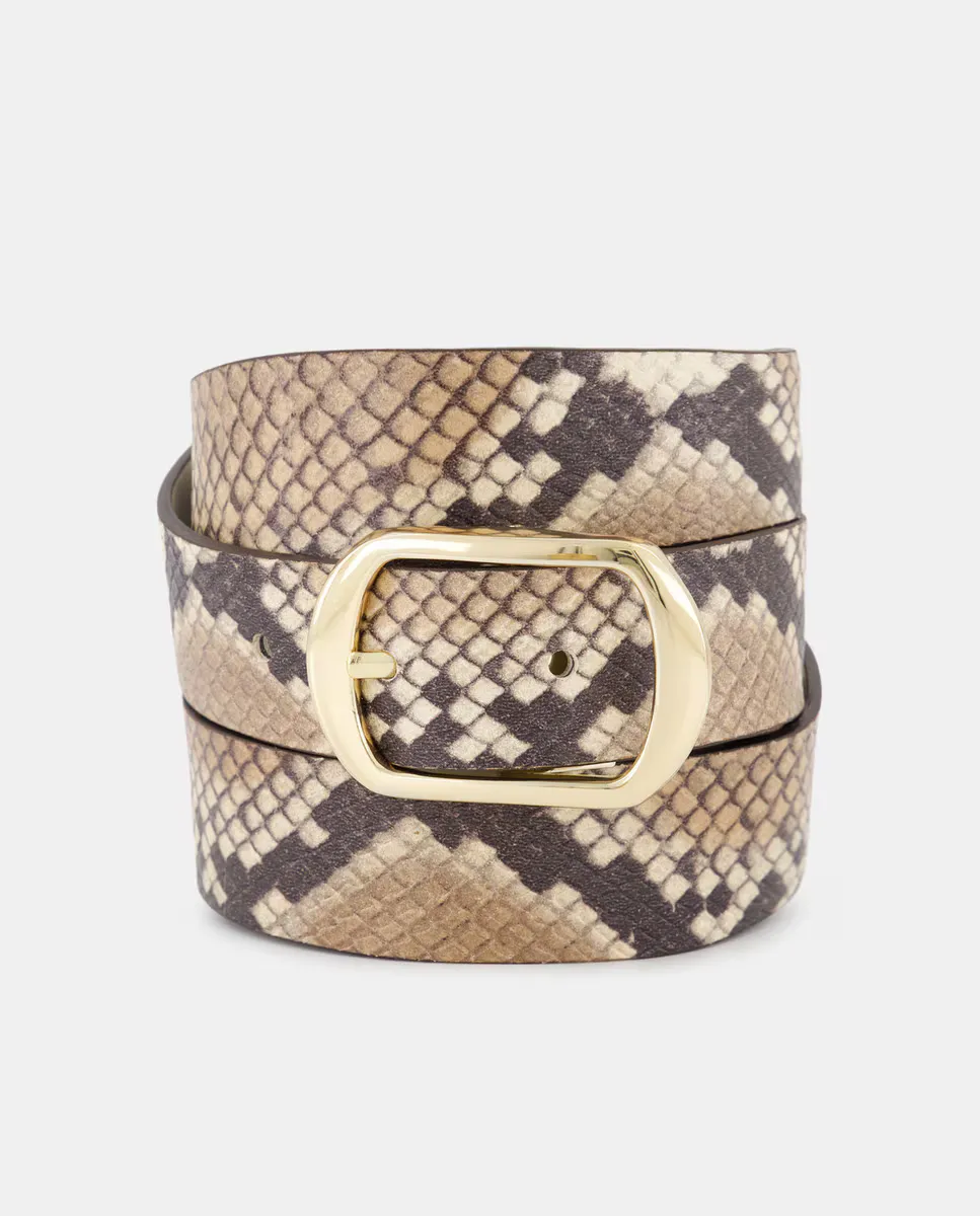 

Двусторонний ремень цвета змеиного экрю Latouche, белый