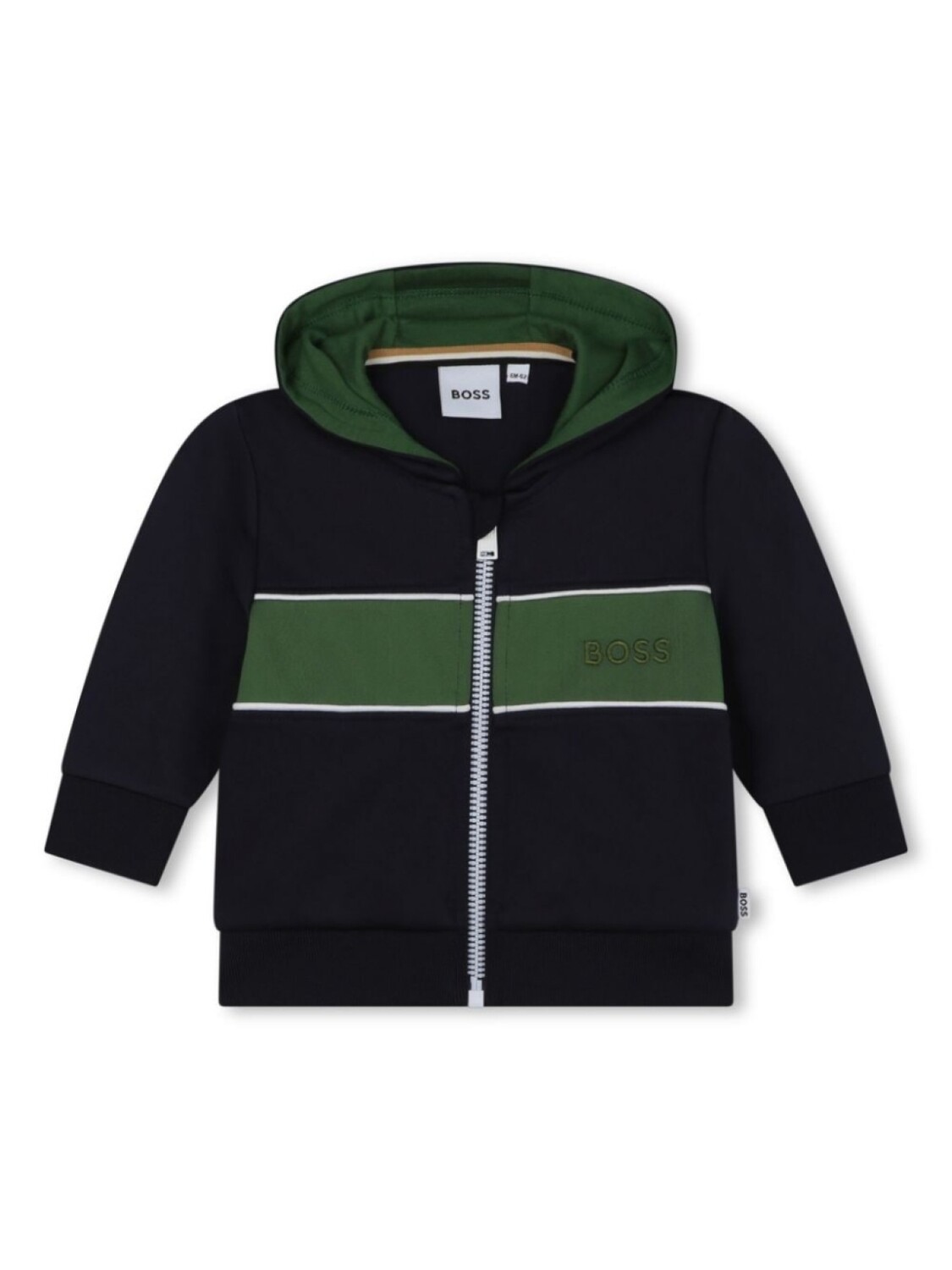 

BOSS Kidswear полосатое худи на молнии, синий