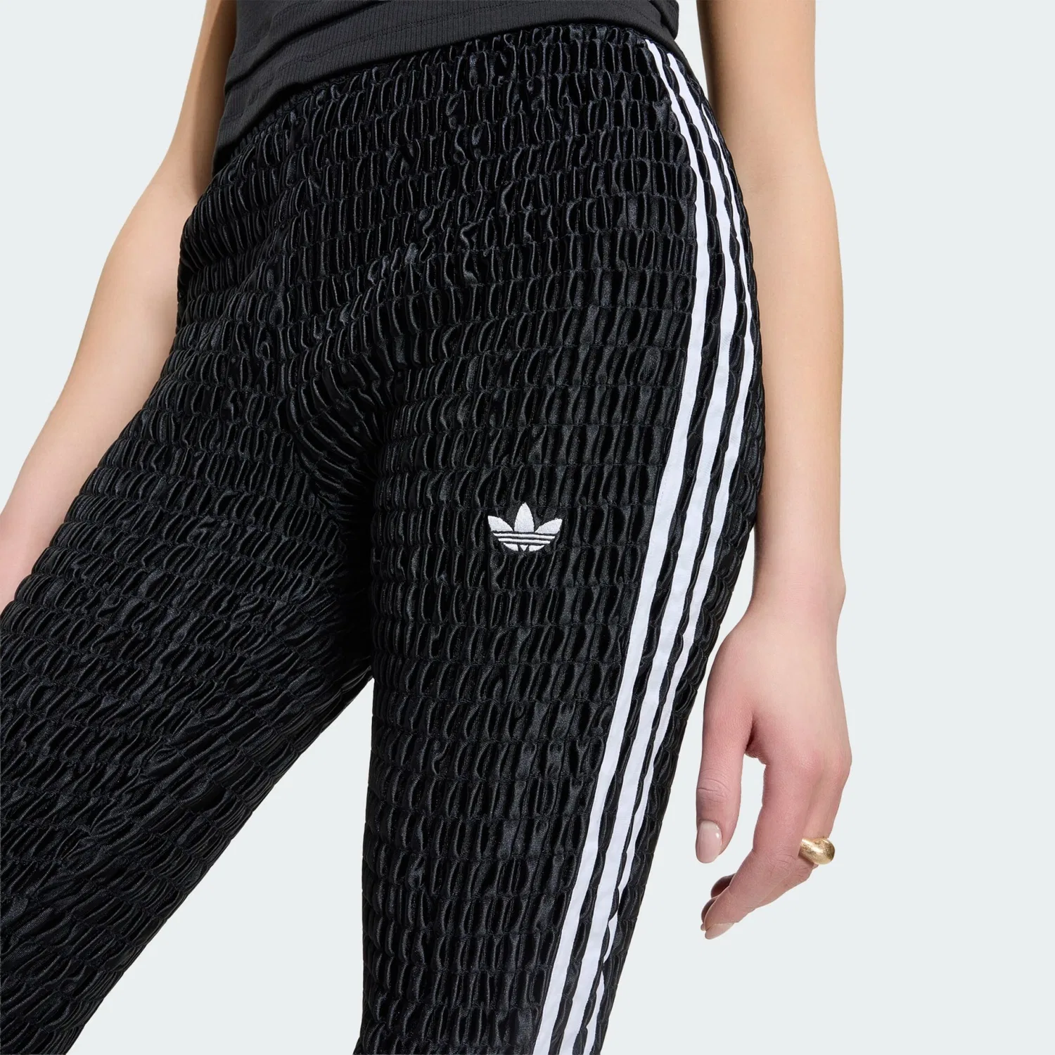 Леггинсы Adidas Originals облегающего кроя, черные — фото 3