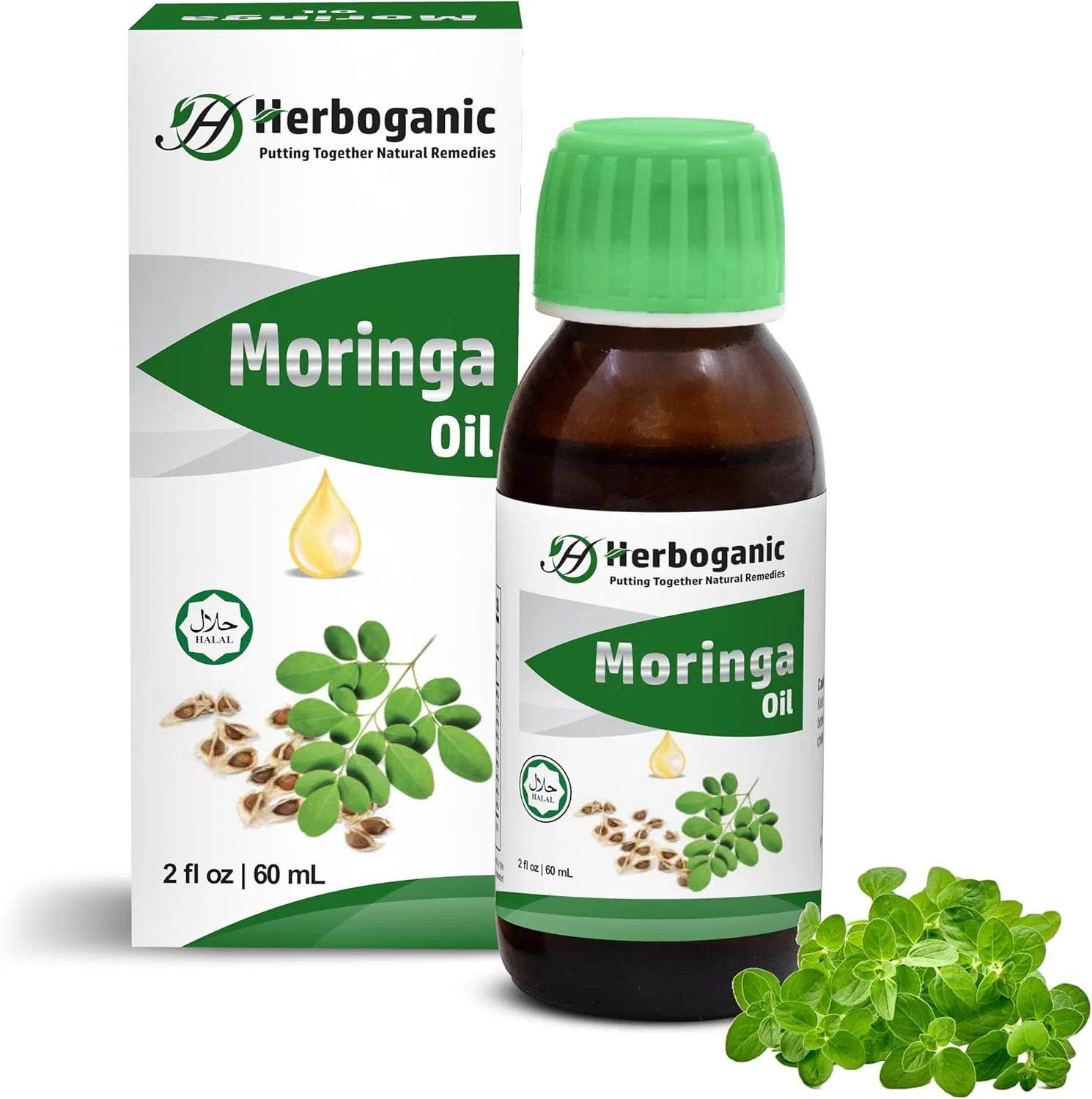 Масло для тела Моринга холодного отжима Herboganic 2 жидк. унции