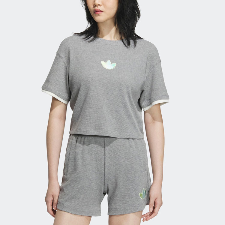 Футболка женская базовая Heather Gray Adidas Originals — фото 3
