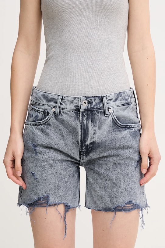 

Хлопковые джинсовые шорты REGULAR SHORT MW DISTRESSED Pepe Jeans, темно-синий