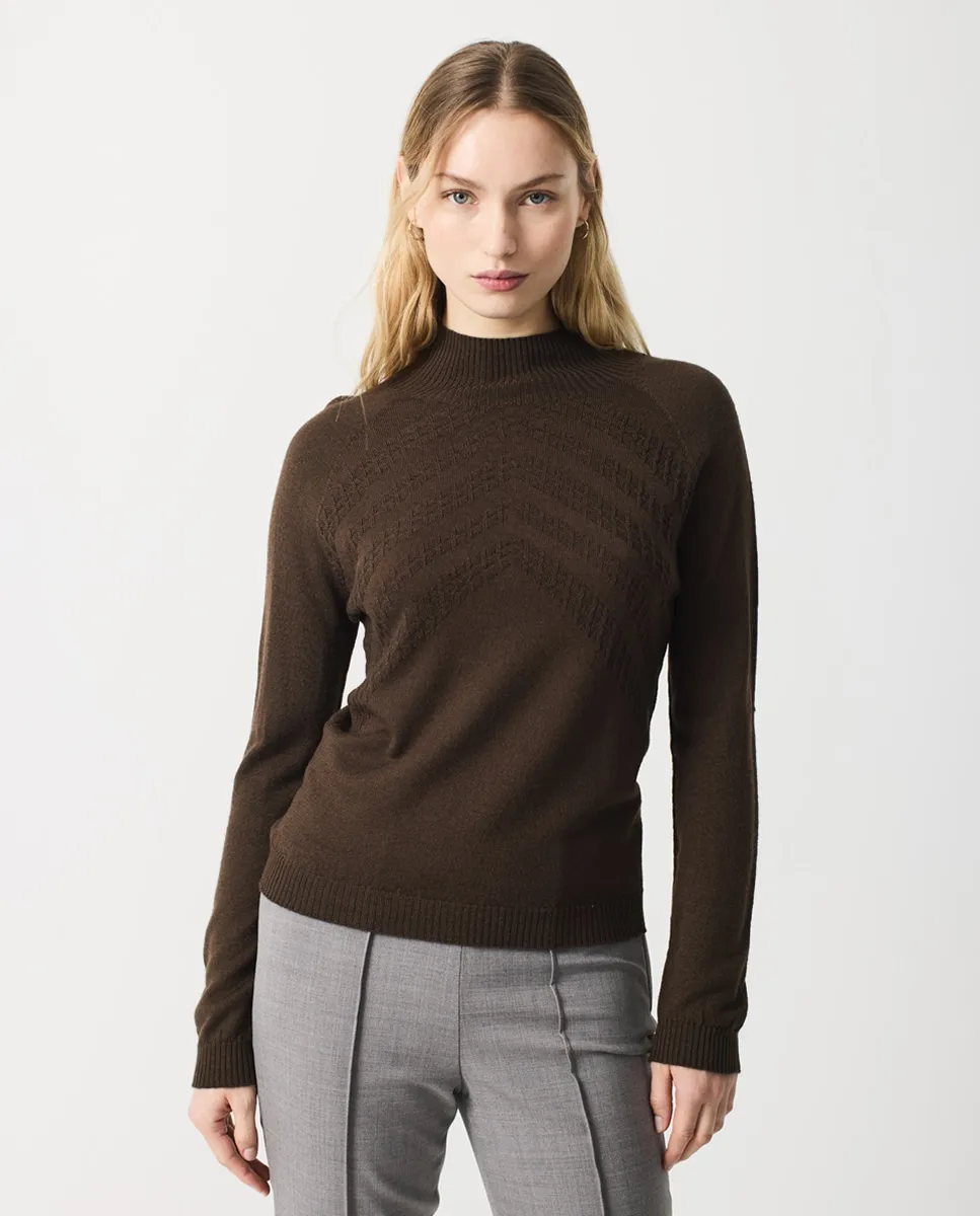 

Женский джемпер с воротником Перкинс и длинными рукавами реглан Escorpion, коричневый