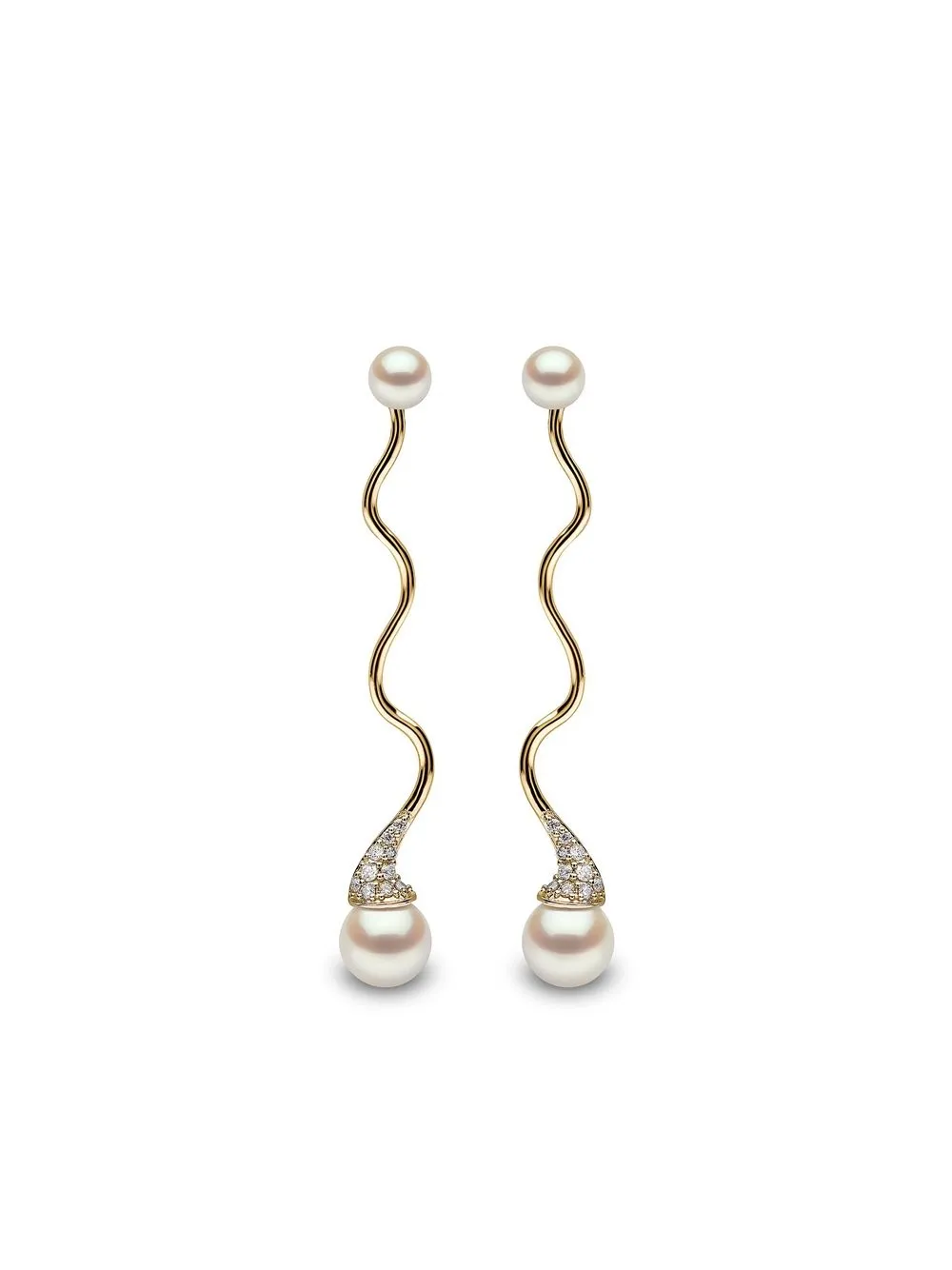 

Серьги Sleek Akoya из желтого золота с жемчугом и бриллиантами Yoko London, золотой