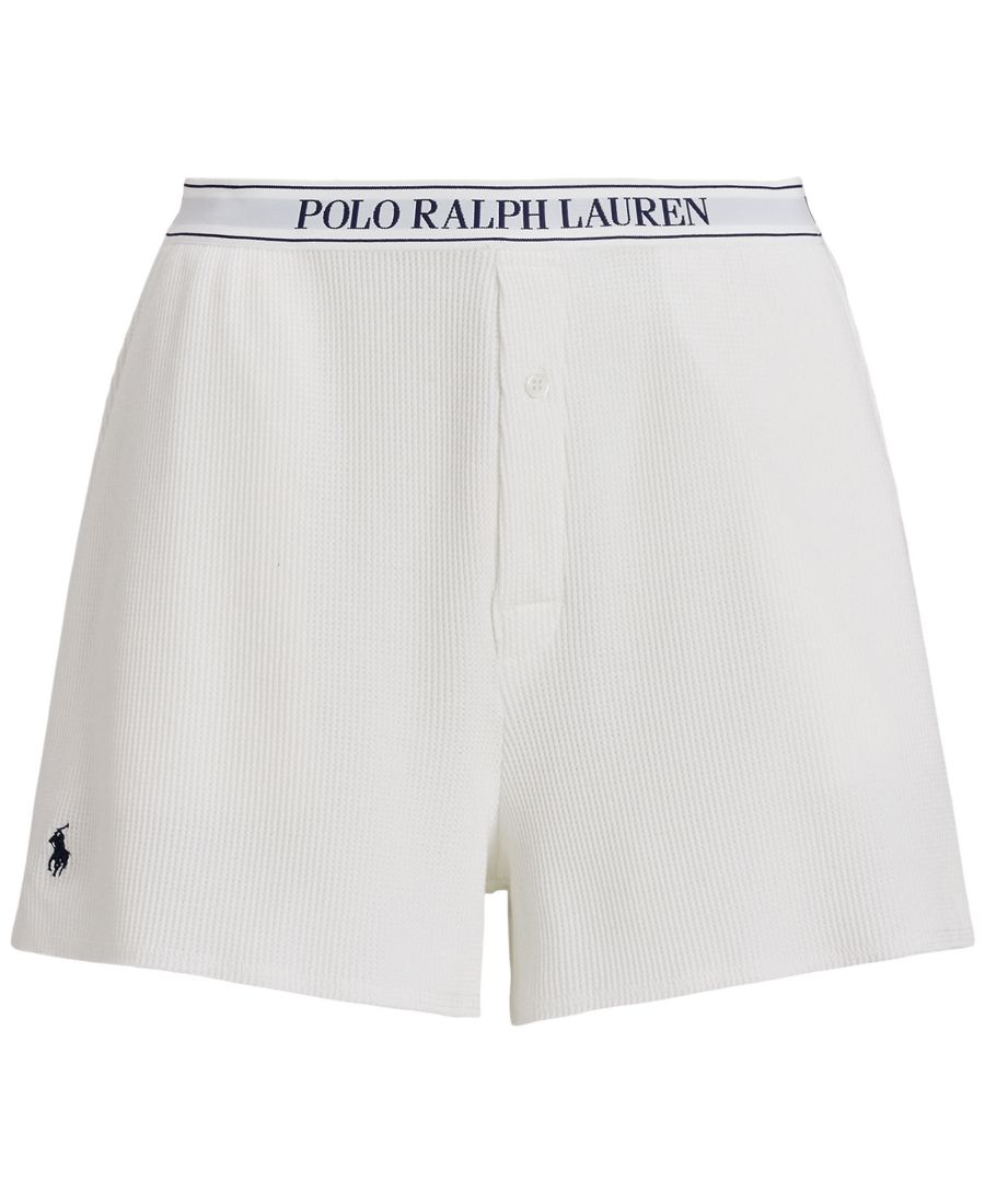 Женские боксерские шорты с вафельной текстурой Polo Ralph Lauren, White — фото 4