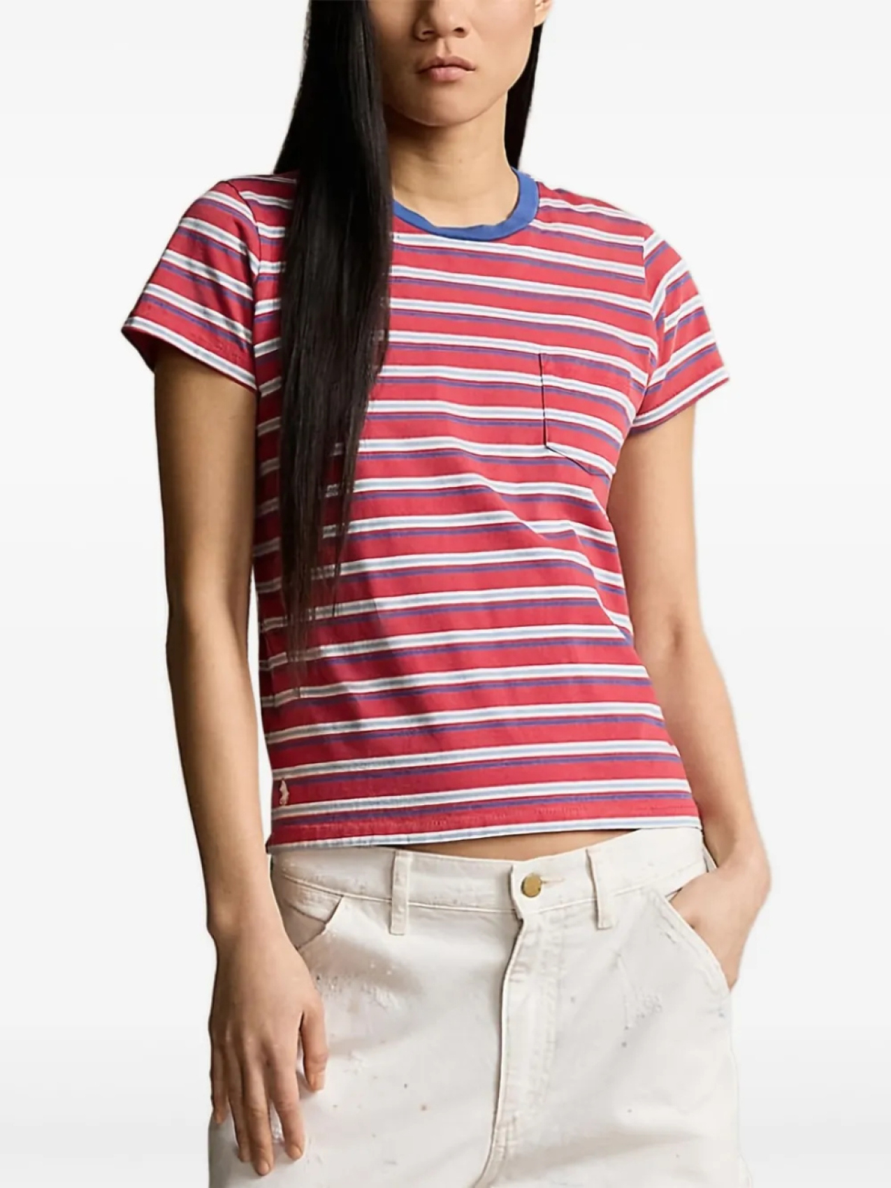 

Полосатая футболка с коротким рукавом Polo Ralph Lauren, красный