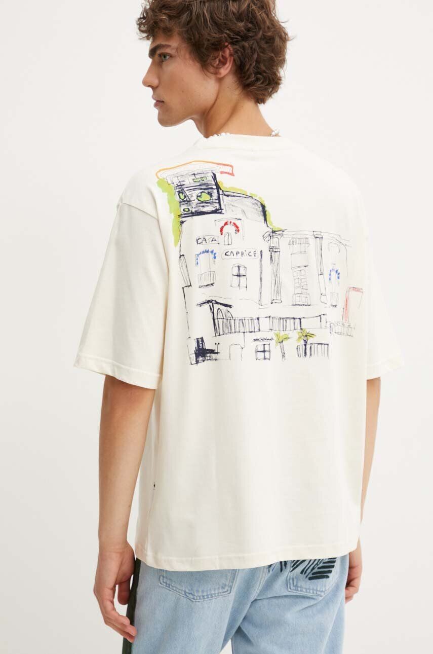 

Хлопковая футболка Desigual CONNECTICUT, бежевый