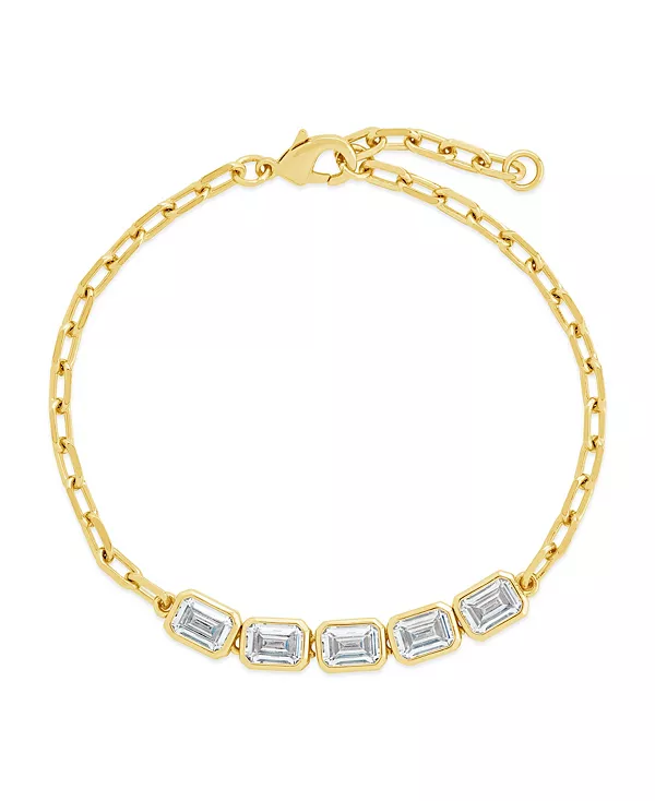 

Браслет с кубическим цирконием и безелем Nyssa Sterling Forever, gold