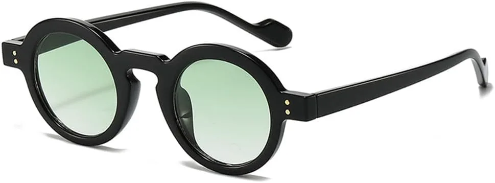 

Женские солнцезащитные очки круглые, UV400, цвет линз океан, стиль панк (заклепки), для спорта, бега, путешествий. Модель UYPTK, цвет оправы Black Green Gradient