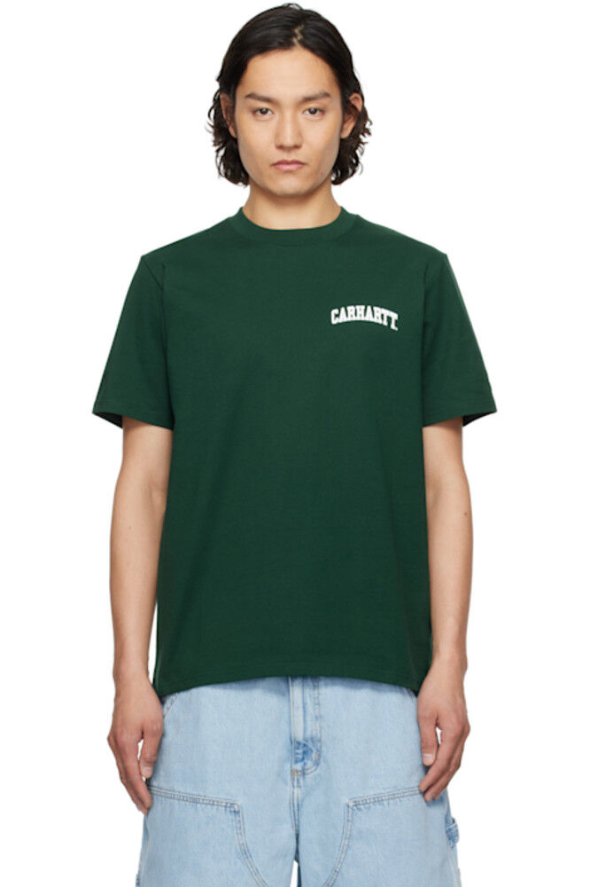 

Зеленая футболка с надписью «University Script» Carhartt Work In Progress