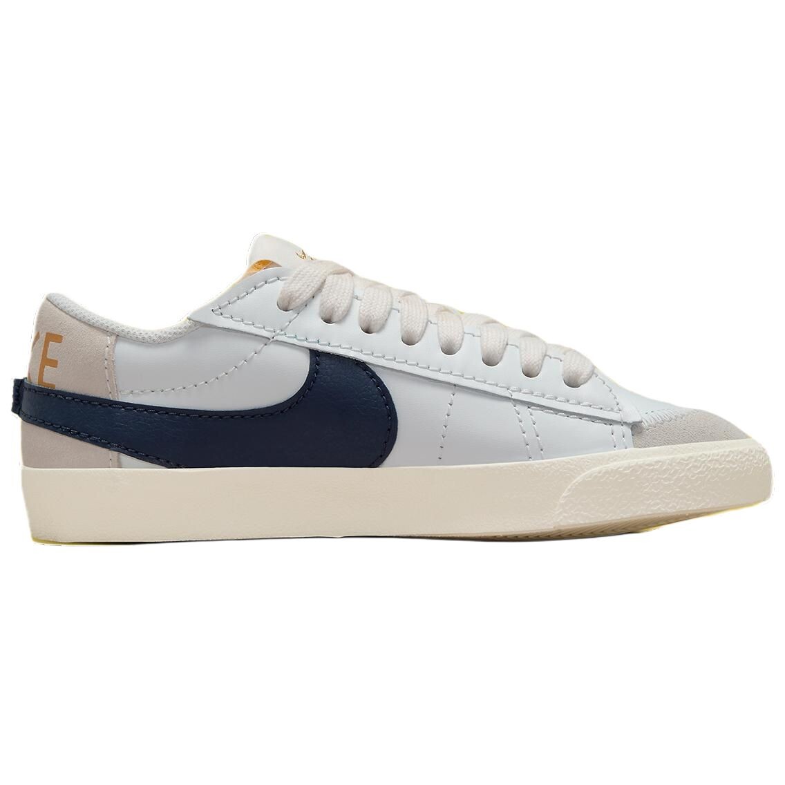 Кроссовки Nike Blazer Skateboarding Shoes Unisex Low-top Peak White/Black Obsidian Color/Sail White/Metallic Color/Phantom Gray White, белый — фото 2