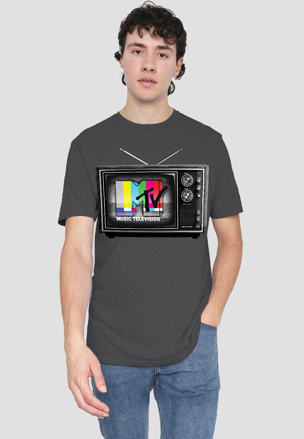 

Футболка с принтом MTV TV Cotton Soul, антрацит