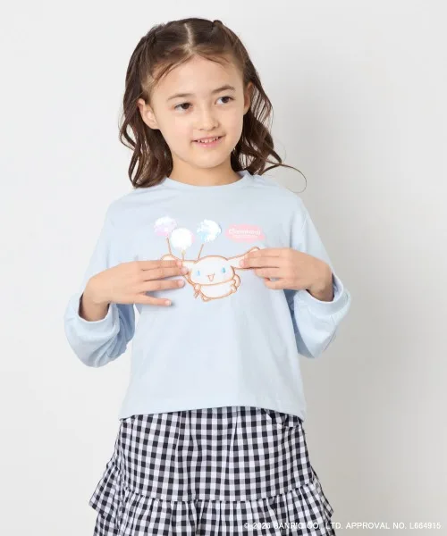 Детская футболка с пайетками Cinnamoroll & Pompompurin a.v.v голубая — фото 4