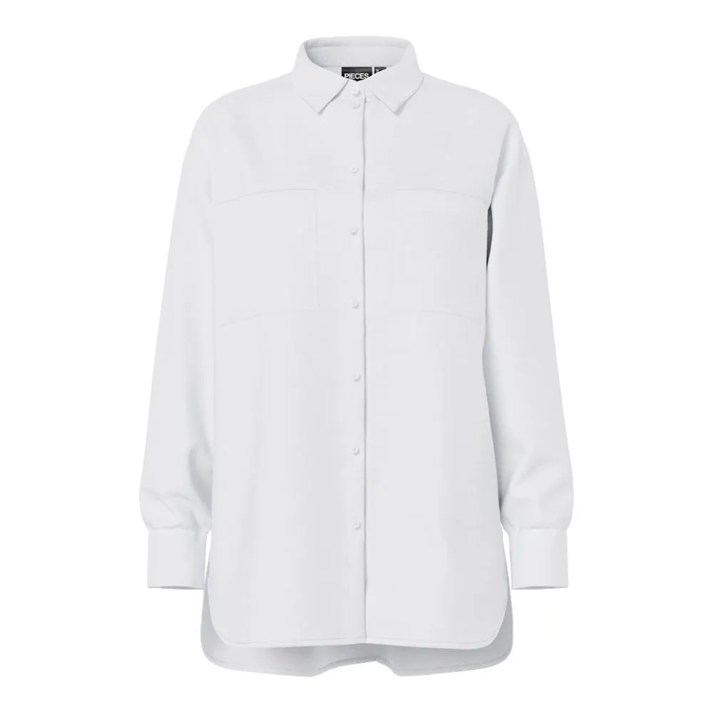 

Рубашка с длинным рукавом Pieces Melia Loose Fit, белый