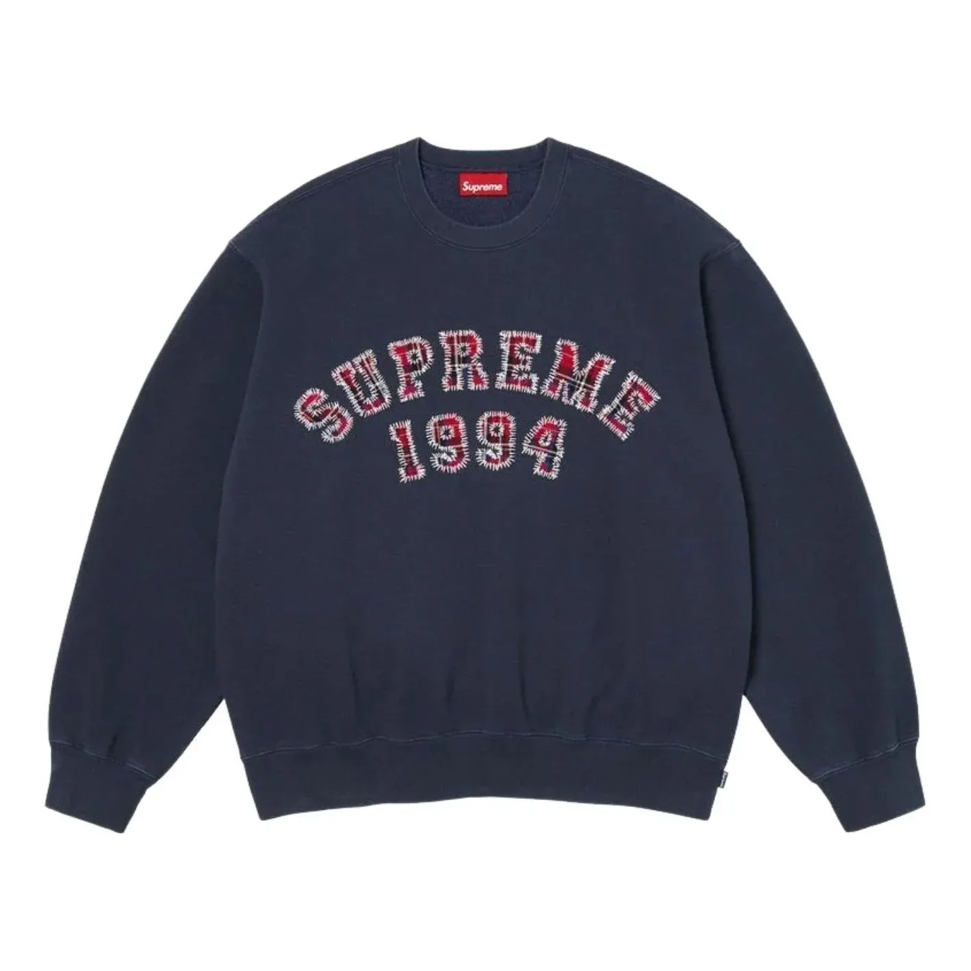 Свитшот Supreme SS26 Plaid Arc Crewneck 'Navy'