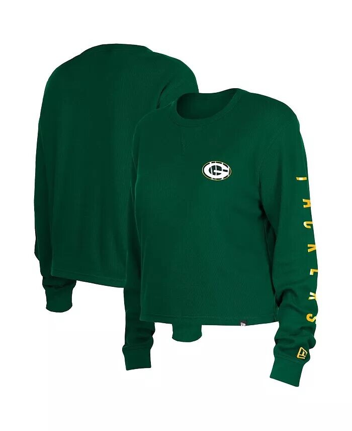 

Женская зеленая термоукороченная футболка с длинными рукавами Green Bay Packers New Era, зеленый