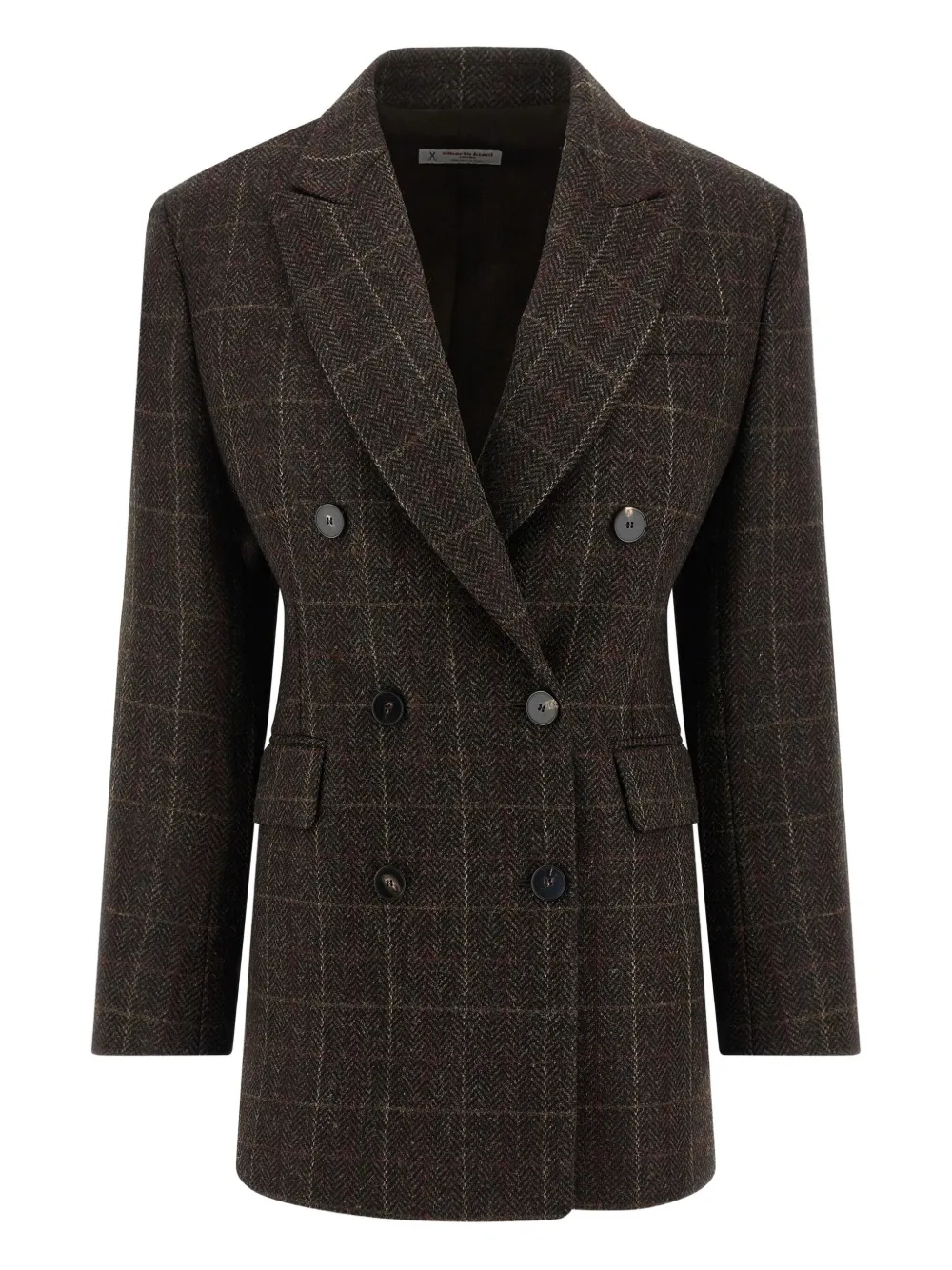 

Двубортное пальто в принце Уэльском Alberto Biani, коричневый