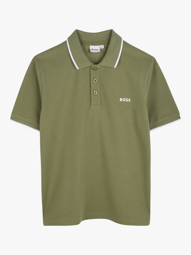 

Детская хлопковая пике-поло от BOSS HUGO BOSS, Dark Green