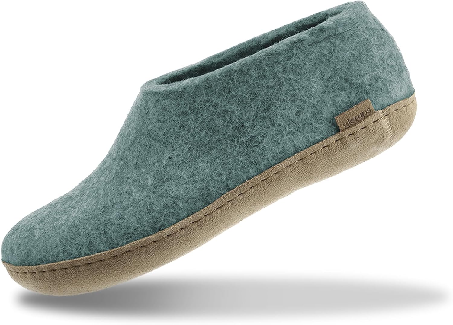 

Тапочки Glerups из смеси шерсти 100 с кожаной подошвой - унисекс, North Sea