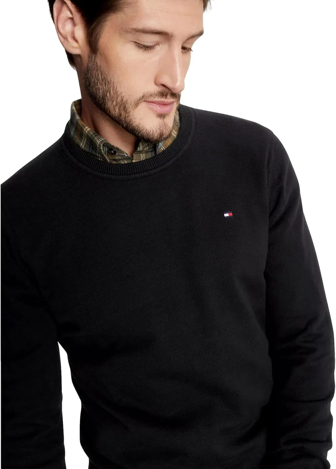 TOMMY HILFIGER / Мужской пуловер / PIMA ORG CTN CASHMERE с круглым вырезом, черный — фото 3