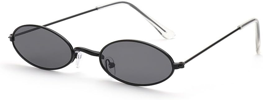 

Солнцезащитные очки конфетного цвета с металлическим покрытием, защита от ультрафиолета UV400, маленькая овальная форма, женские солнцезащитные очки DSVIGF, B Black Gray