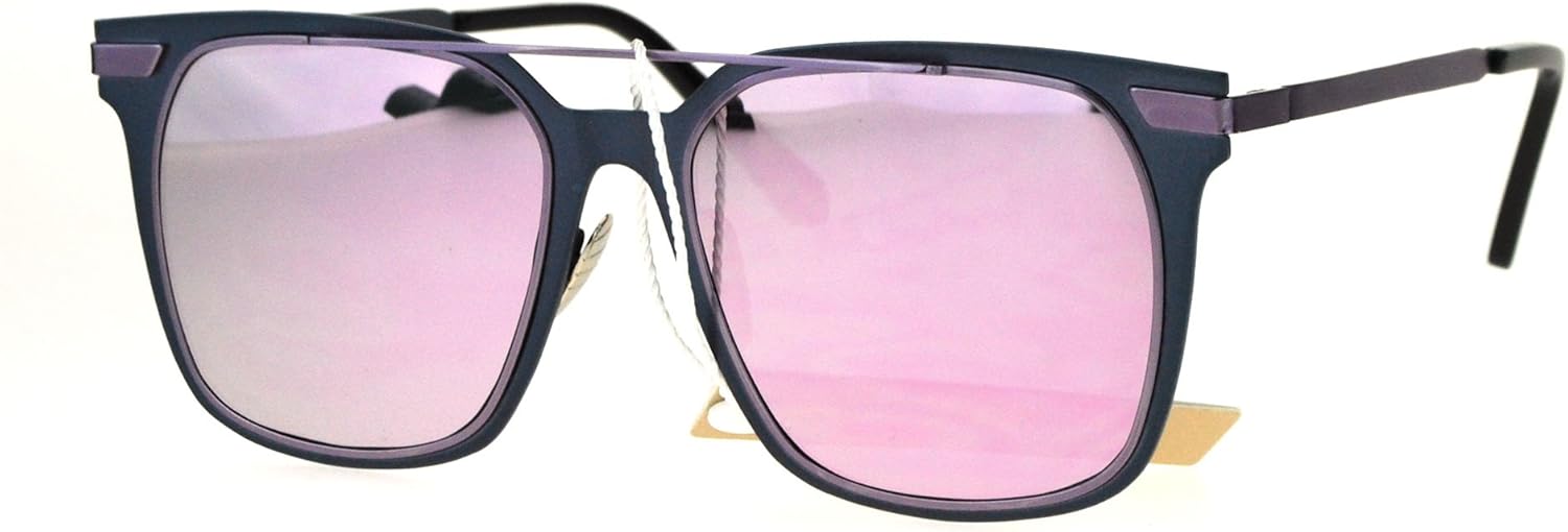 

Женские солнцезащитные очки с квадратной металлической оправой, плоской верхней планкой, зеркальными линзами и защитой от УФ-излучения UV 400 JuicyOrange, Gunmetal (Lavender Mirror)