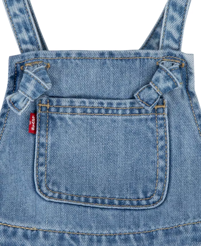 Детские комбинезоны с завязками Baby Girl's Knot Strap Shortalls Levi's, синий — фото 3