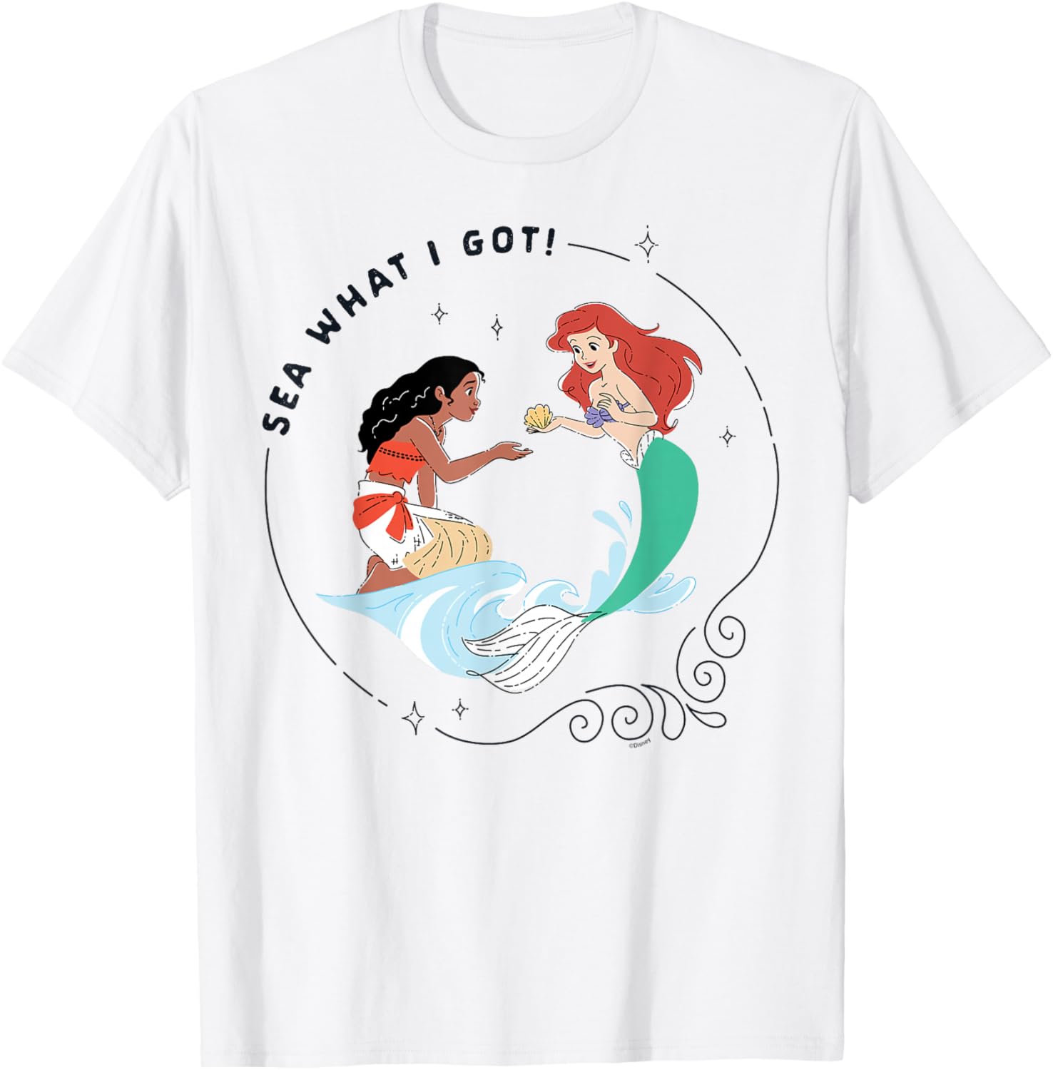 

Футболка Disney Princess Moana and Ariel Sea What I Got, белая