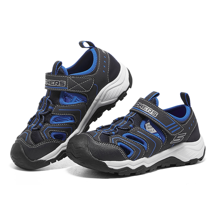 Skechers Детские сандалии с амортизацией, дышащие, износостойкие, легкие, синие, для подростков — фото 3