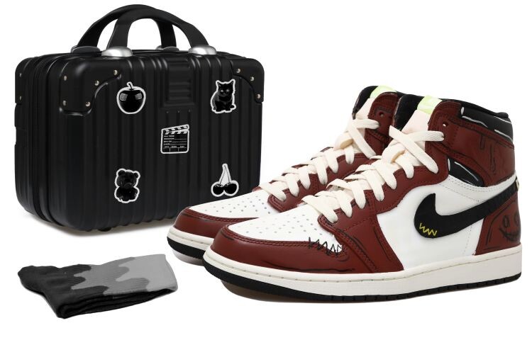 

Кроссовки Air JORDAN 1 Vintage Basketball Shoes Unisex High-Top Black Red/White