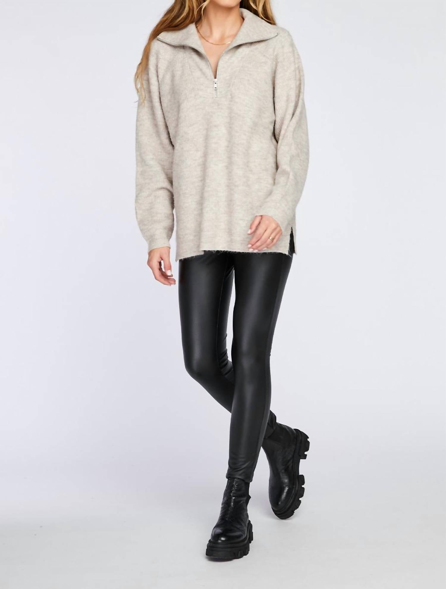 

Свитер Virgina с полумолнией песочного цвета Gentle Fawn, Sand
