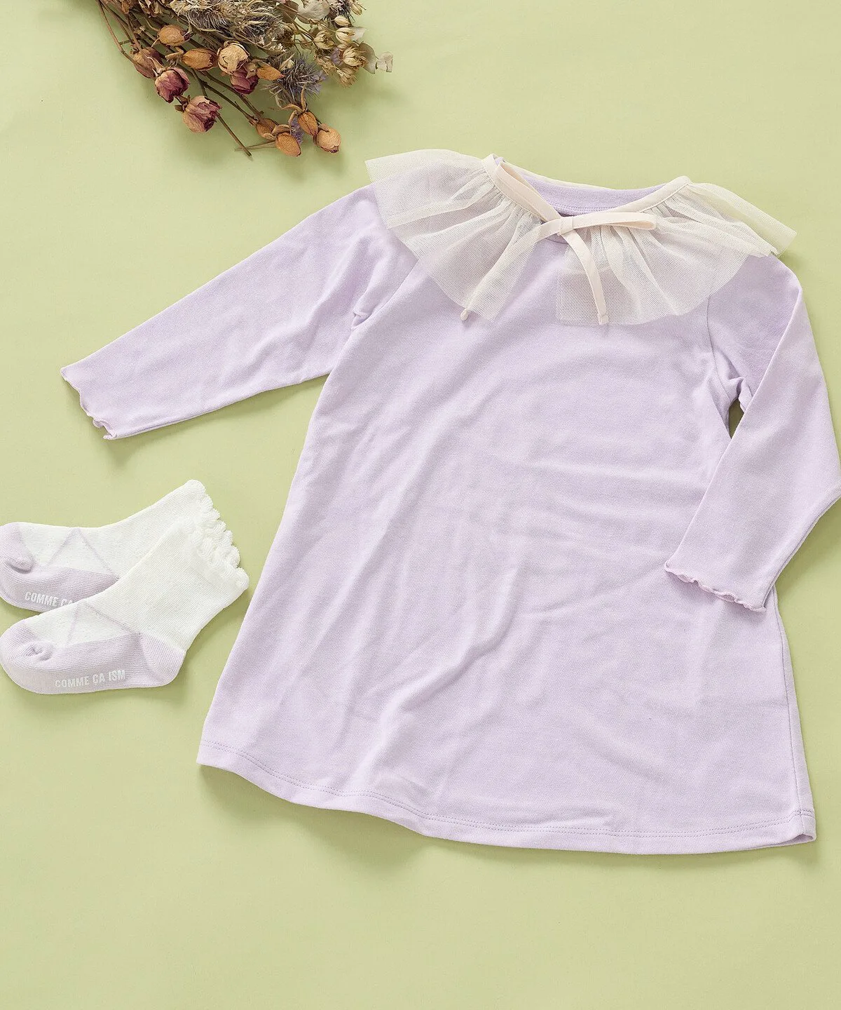 Подарочный набор из платья и носков (80 см/90 см) Comme Ca Ism, lilac