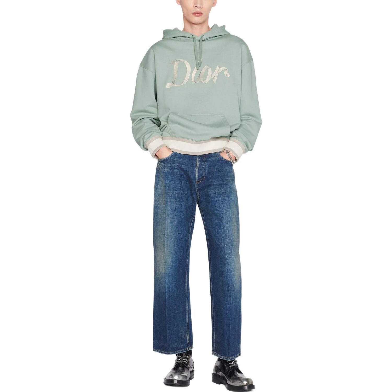 Ежеквартальные новинки Джинсы мужские синие Dior, синий — фото 3