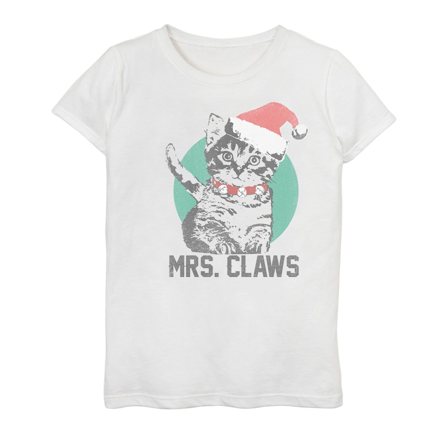 

Праздничная футболка с рисунком "Mrs. Claws" для девочек 7–16 лет Unbranded