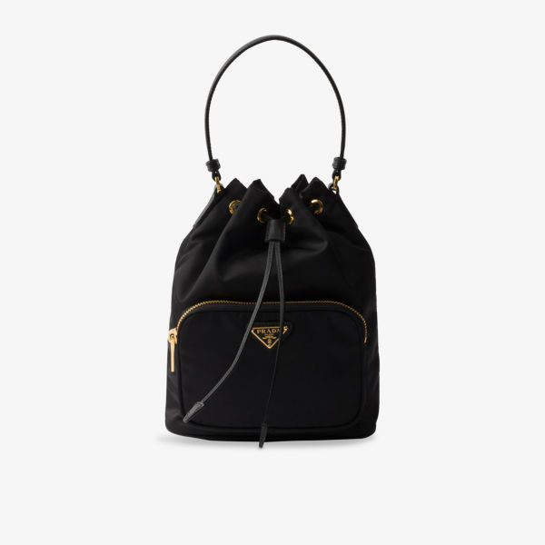 

Дуэт ведёрко из переработанного нейлона Prada, черный