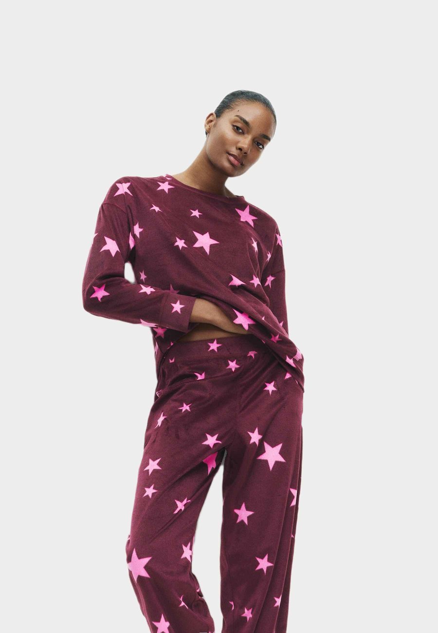 

Пижамный комплект Marks & Spencer CUFFED HEM FLEECE SET, Purple Mix/Mottled Purple