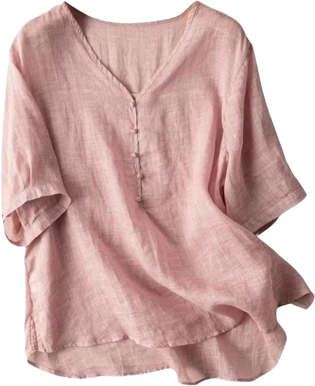 

Женская летняя блузка с v-образным вырезом и короткими рукавами, свободного кроя, из дышащего хлопка и льна AKTCVVJ