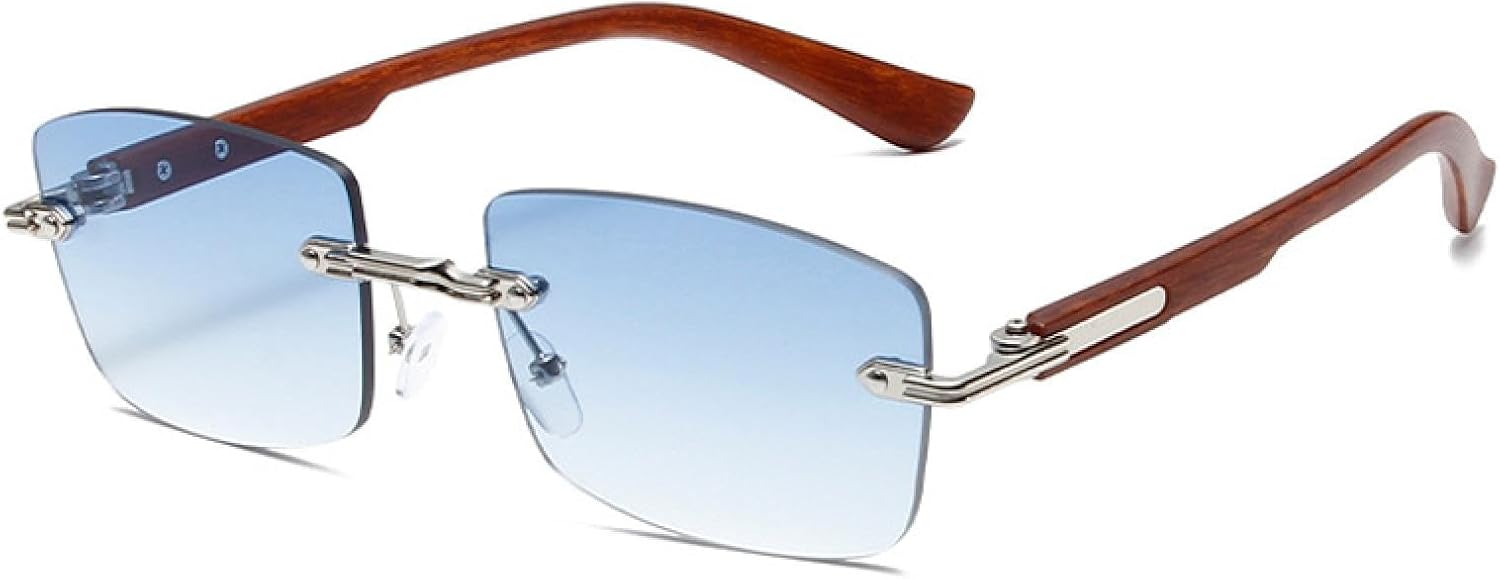 

Популярные модные женские солнцезащитные очки в винтажном стиле, без оправы, прозрачные, с градиентом, защита от ультрафиолета UV400; мужские очки в стиле панк TVTBBVV, Silver Blue Gradient