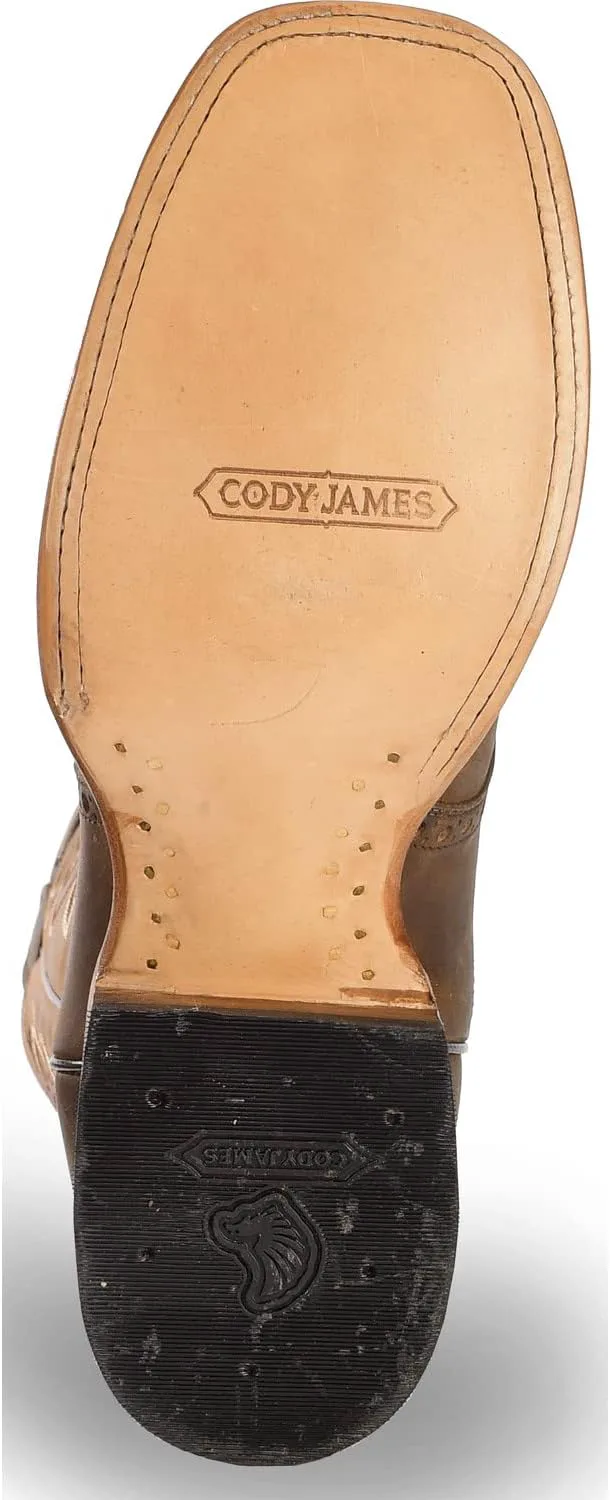 Мужские вестерн-бутсы Cody James с седловиной и широким квадратным носком - Bb02, коричневый — фото 2