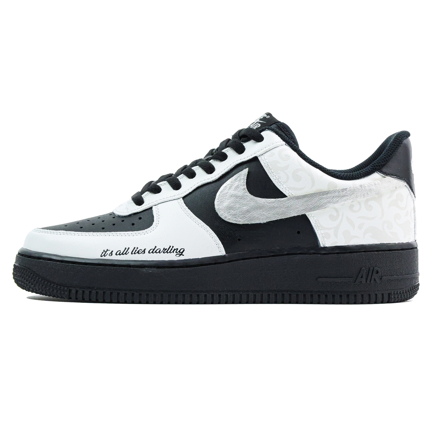 

Nike Кроссовки Air Force 1 Abrasion Resistant мужские низкие черно-белые, цвет White