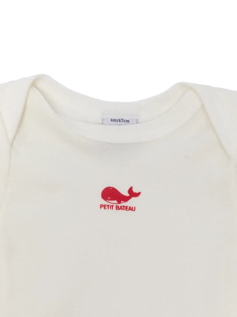 Боди с принтом кита (набор из трех штук) Petit Bateau, белый — фото 3