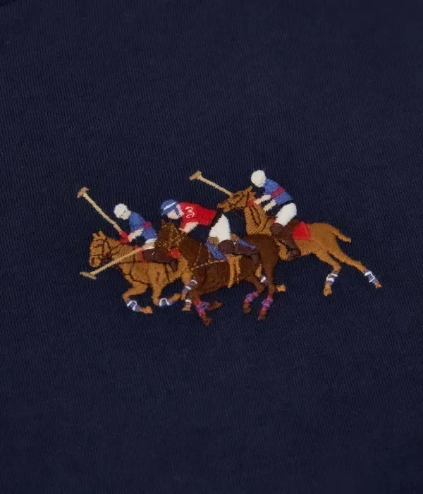 Футболка «Тройной пони» regular fit Polo Ralph Lauren, темно-синий — фото 3